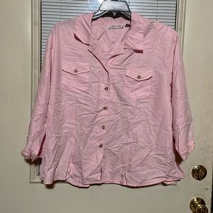 Dressbarn pink button up blouse